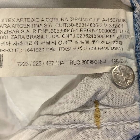 Zara Women's High Waist‎ Cotton Mom Classic 5 Pocket Jeans Size 2 - Picture 10 of 15